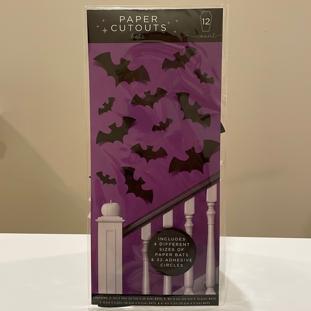 New SET OF 2 Target Bullseye Playground Paper Bats 🦇Halloween Wall Decor